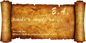 Babák Angéla névjegykártya